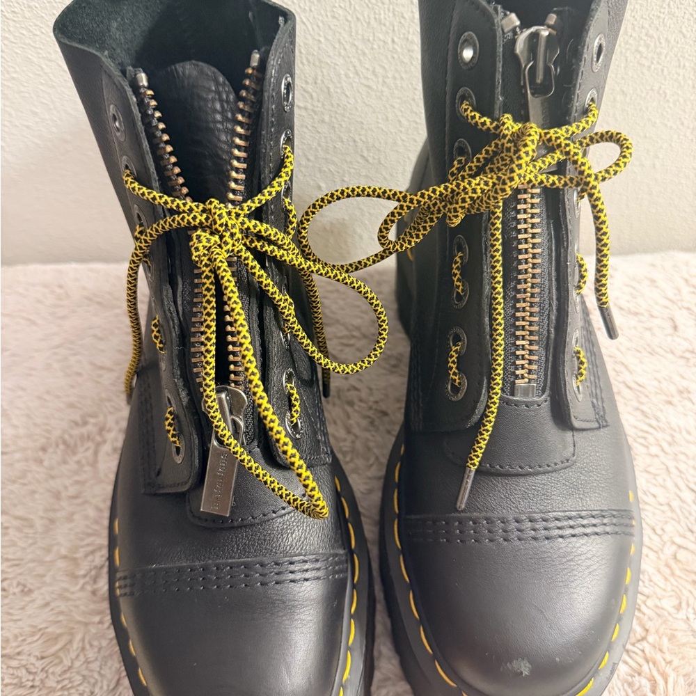 Dr. Martens Black Boots with Yellow Accents
